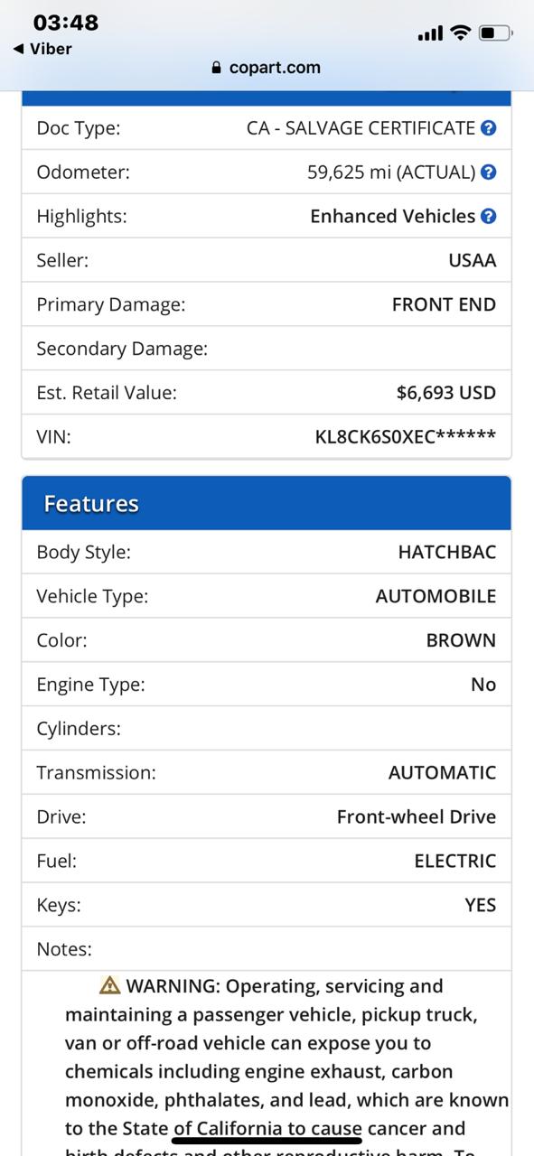 Chevrolet Spark EV 1LT 2014