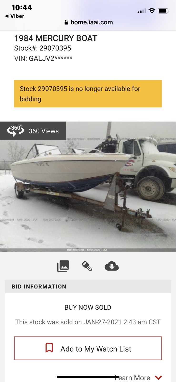 MERCURY BOAT 1984