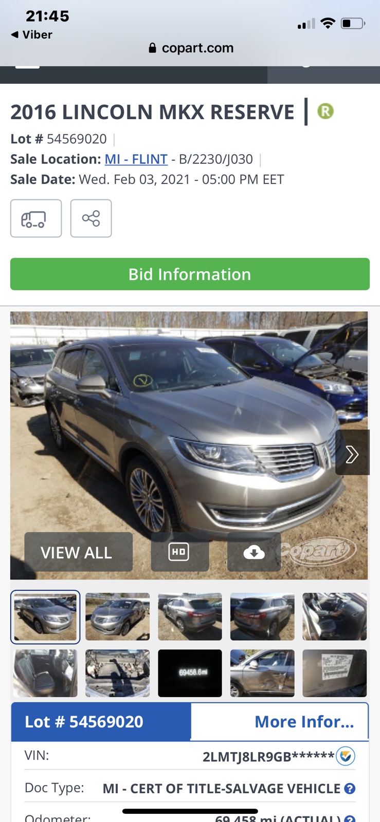 LINCOLN MKX Reserve 2016