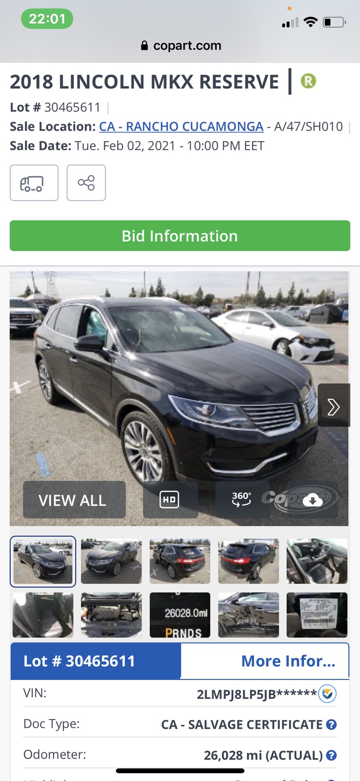 LINCOLN MKX Reserve 2018