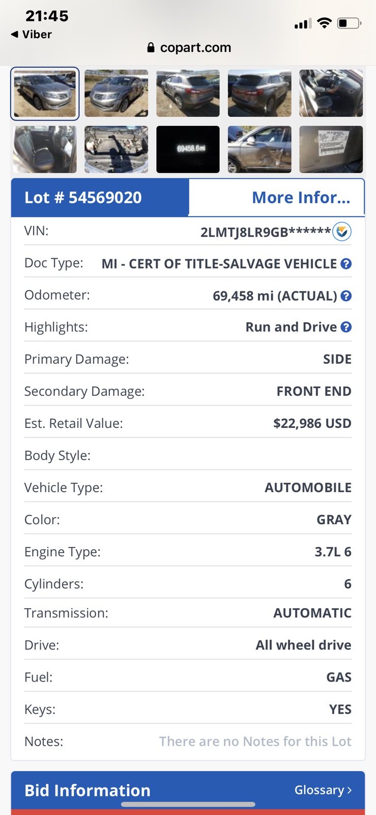 2LINCOLN MKX Reserve 2016